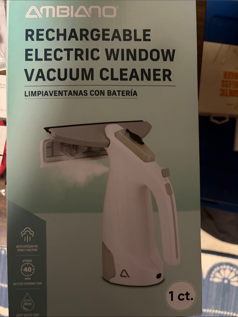 Rechargeable Electric Window Vacuum Cleaner - White